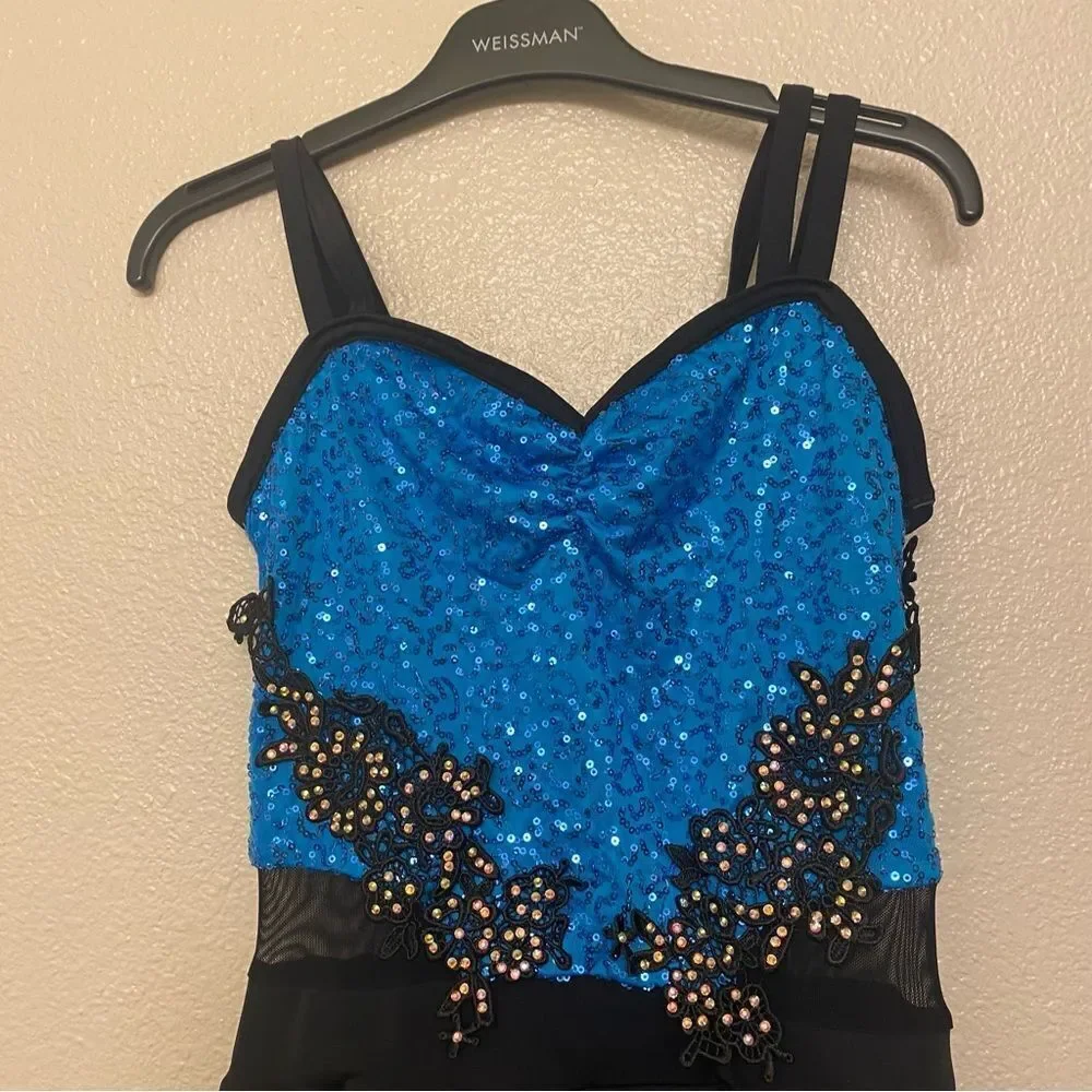 WEISSMAN Dance Costume blue jazz tutu sequin AIN'T NO OTHER MAN 10582 SA adult